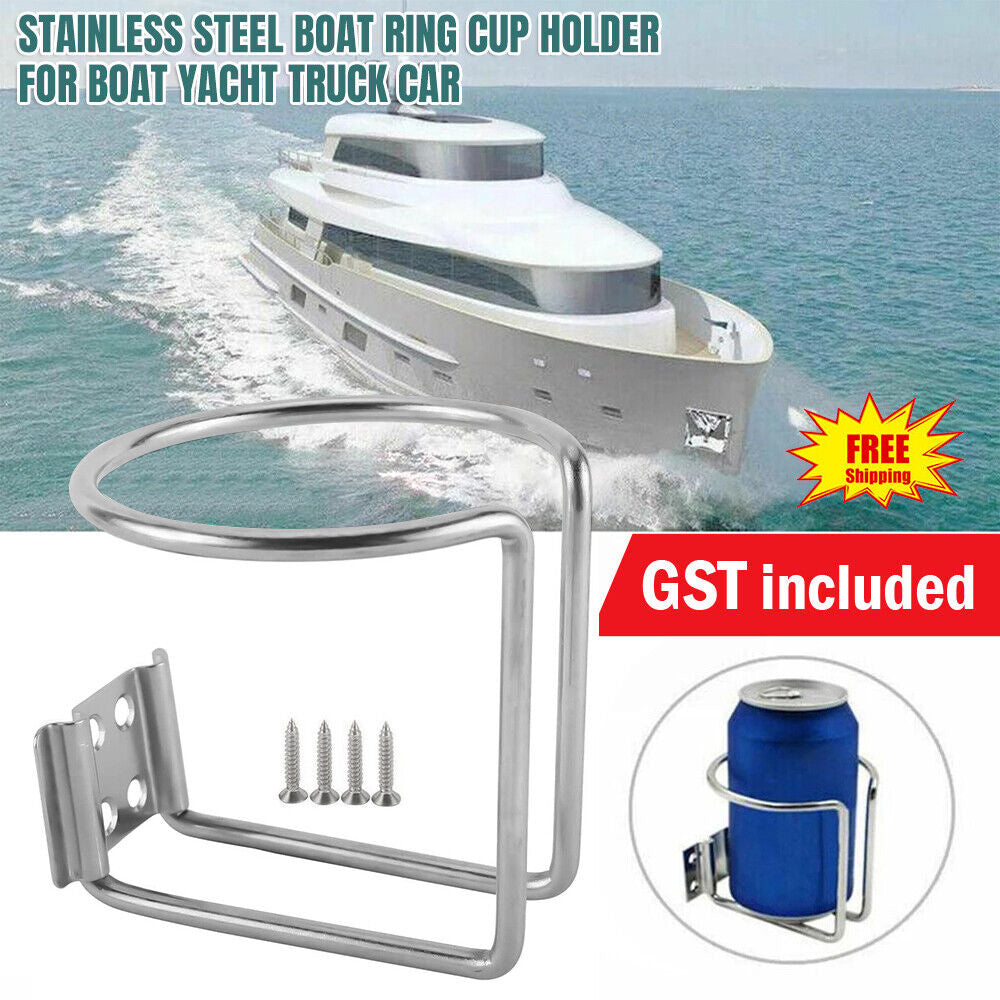 2pcs Stainless Steel Boat Ring Cup Drink Holder for Marine Yacht Truck RV Car Trailer