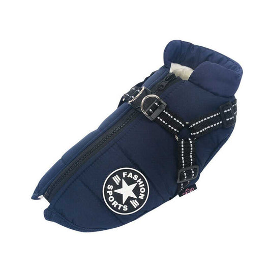Winter Pet Dog Coat Pet Dog Jacket w/ Harness Waterproof Breathable Small Large