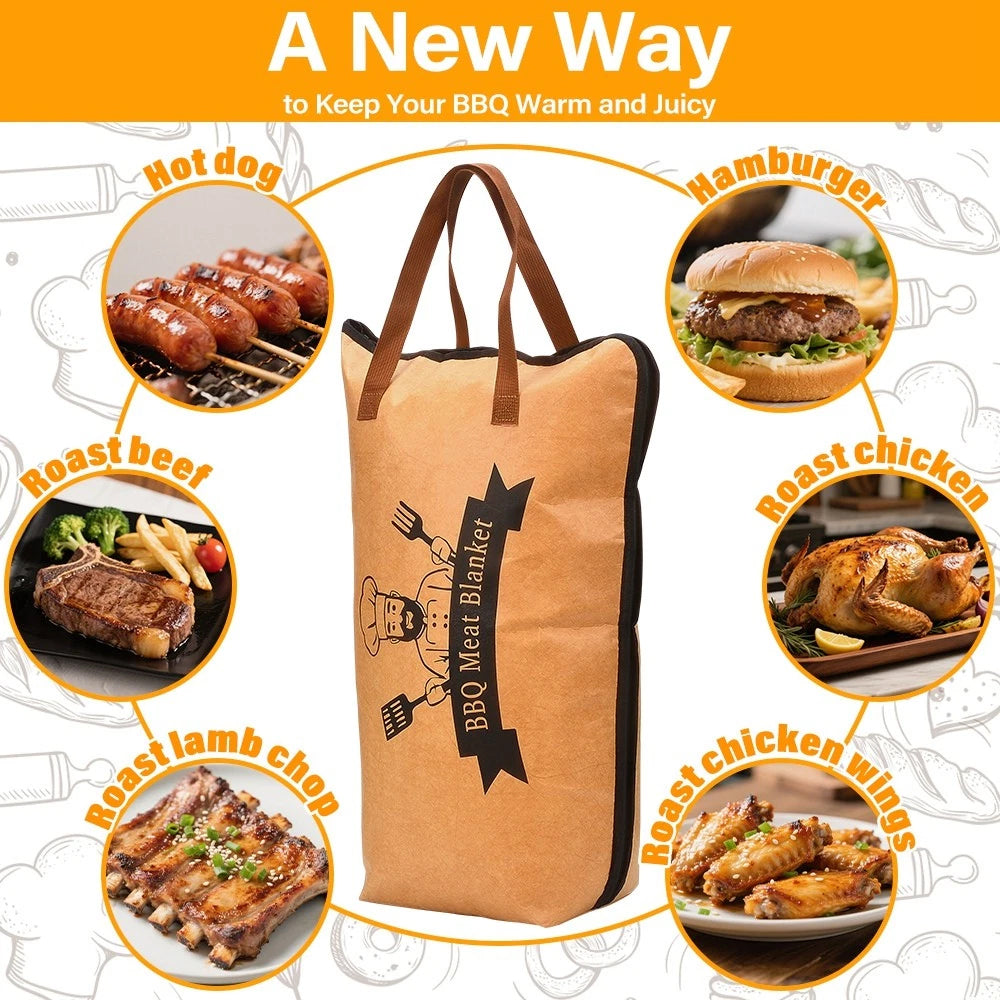 BBQ Meat Resting Blanket - Insulated Thermal Cover with Waterproof Foil Lining