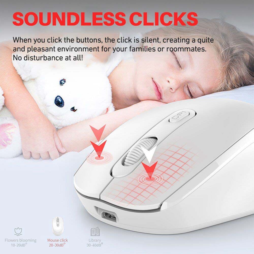 2.4GDual Mode Wireless Bluetooth Mouse Rechargeable Silent Ergonomic forLaptopPC
