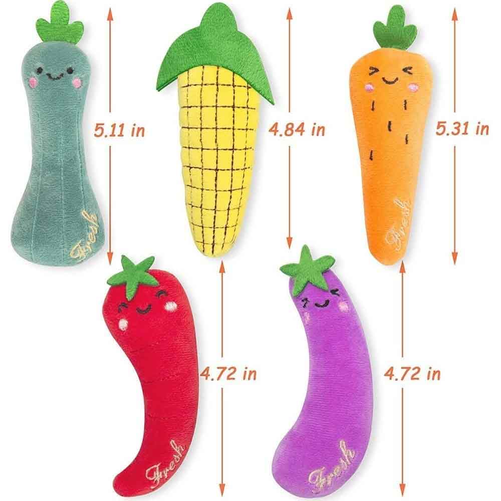 5-Piece Teeth Grinding Catnip Toys – Funny Interactive Plush Cat Chewing Vocal Toy Set