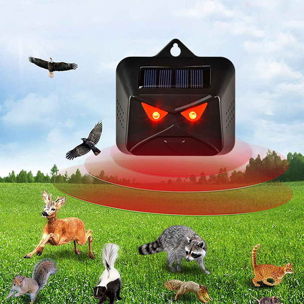 2PCS Ultrasonic Solar Cat Dog Repellent Fox Pest Scarer Deterrent Repeller