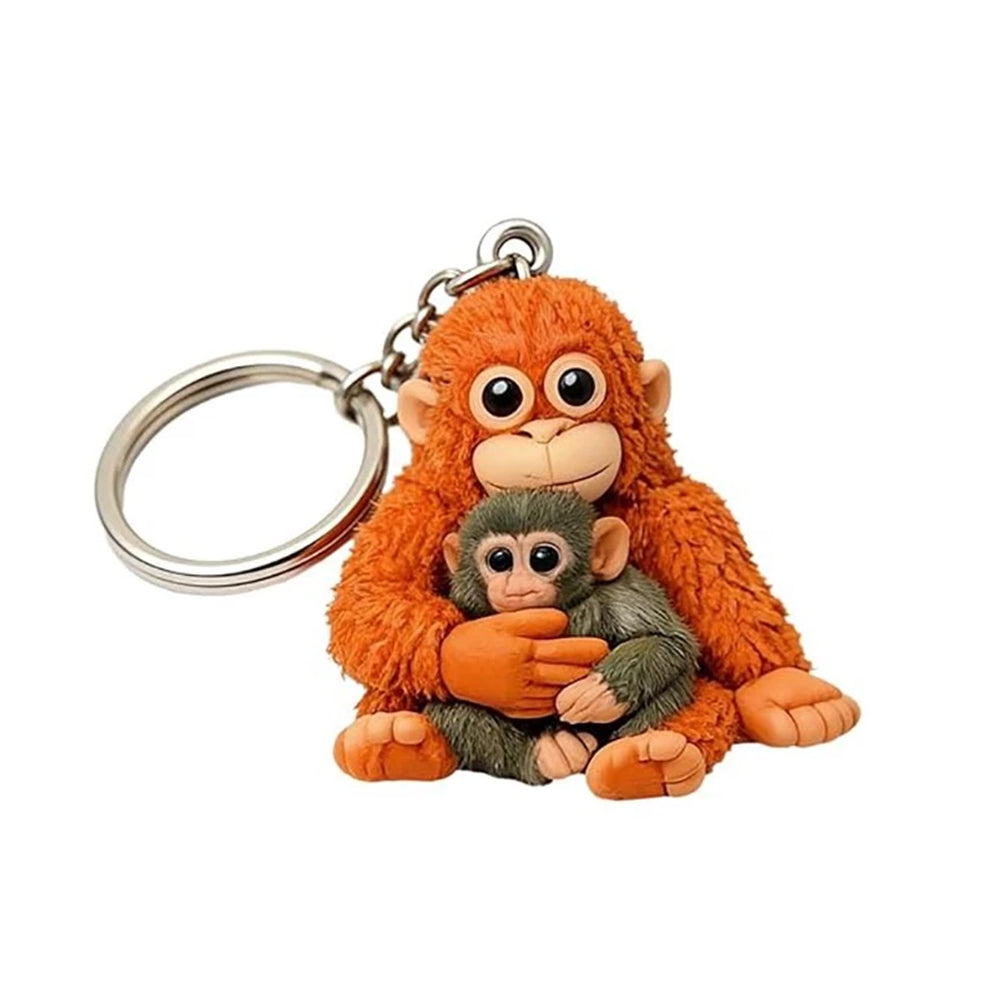 The Monkey Keychain - 3D Printed Holding Plush Toy Hanging Keychain