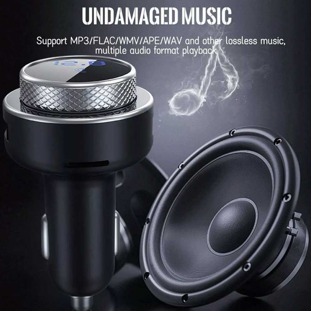 Bluetooth 5.0 Wireless Car FM Transmitter MP3 Charger USB Car Cigarette Lighter