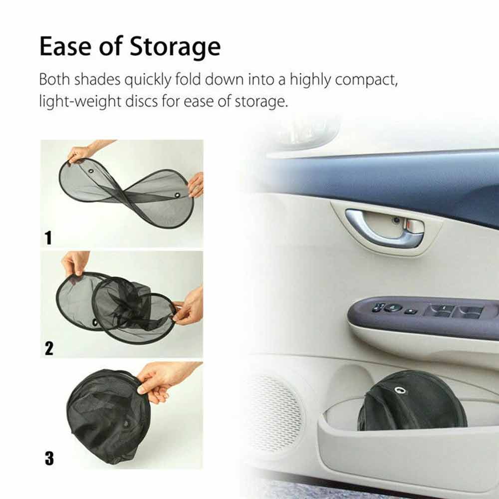 2-Piece Car Sun Shade Cover – Mesh Window Blind with Max UV Protection for Rear & Front Windows