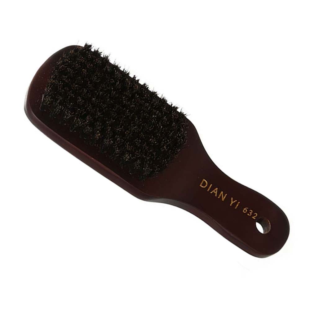 Natural Bristle Hair Brush – Paddle Anti-Static Scalp Massage, Dark Wood for Beard & Hair