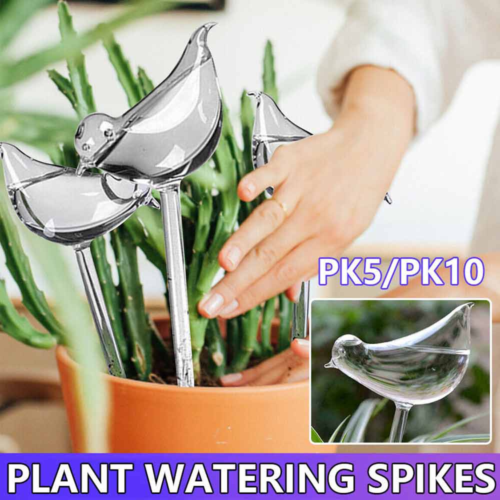 5/10X Bird Shape Plant Waterer Self Watering Spikes Automatic PVC Watering Tool