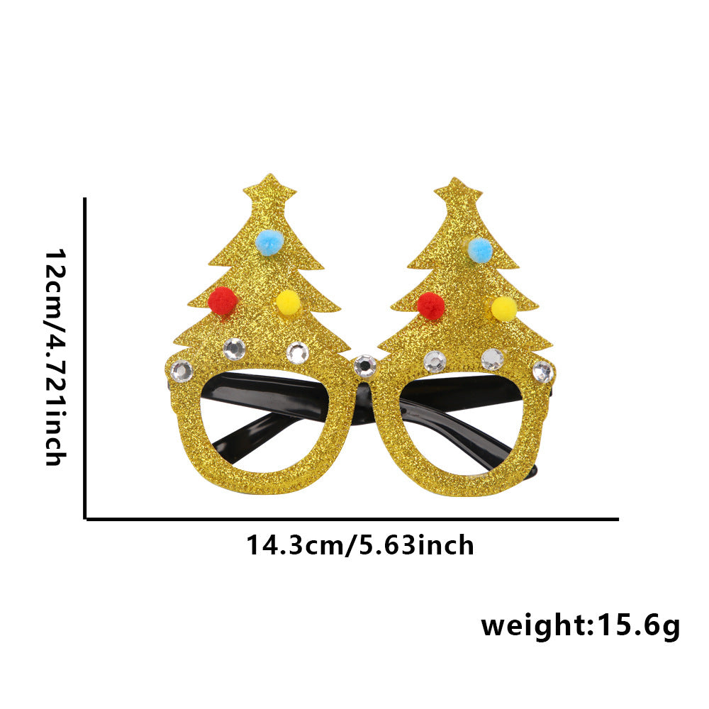 Glitter Christmas Tree Glasses – Rhinestone Party Eyewear for Holiday Events