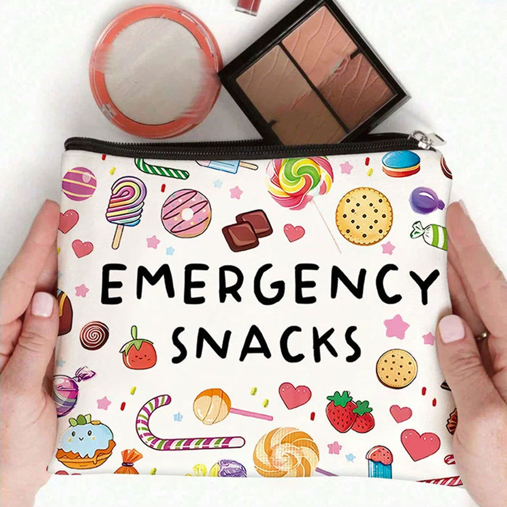 Emergency Snack Storage Bag – Portable Canvas Pouch with Zip Fastening for Hiking, Travel & Daily Organizing