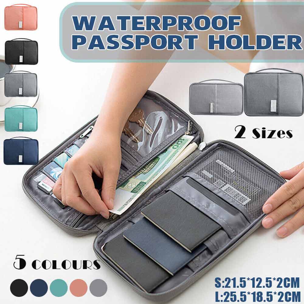 Passport Holder Travel Document Wallet Waterproof RFID Bag Family Case Organizer