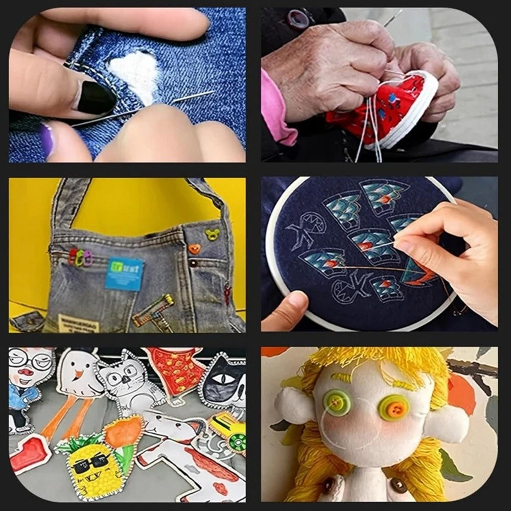 37Pcs All-in-One Sewing Kit Portable Needle & Thread Set Hand Repair, Embroidery & Craft Tools for Beginners to Pros