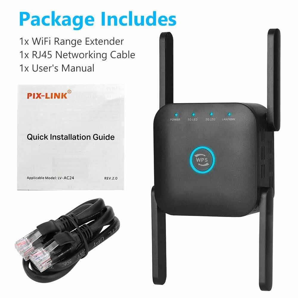 1200Mbps Dual Band WiFi Extender Wireless Network Repeater Signal Range Booster