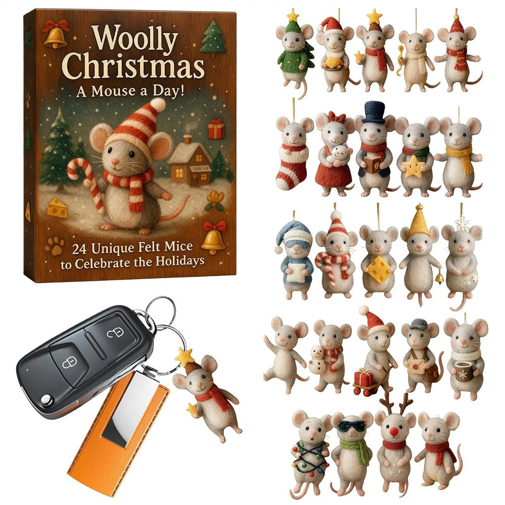 2025 Christmas Mouse Advent Calendar - 2D Acrylic Winter Holiday Countdown Decor