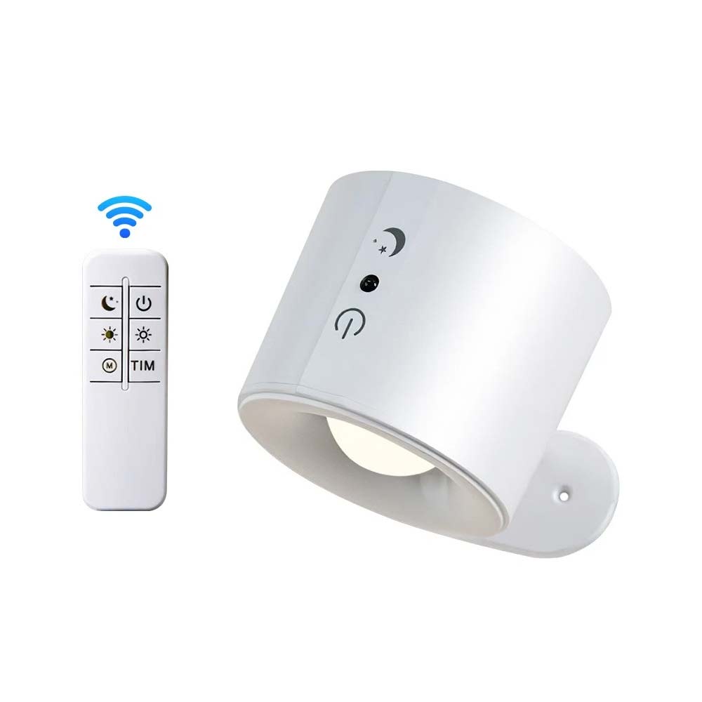 Rechargeable LED Wall Sconce Lights - Magnetic Remote Night Lamp, USB Powered