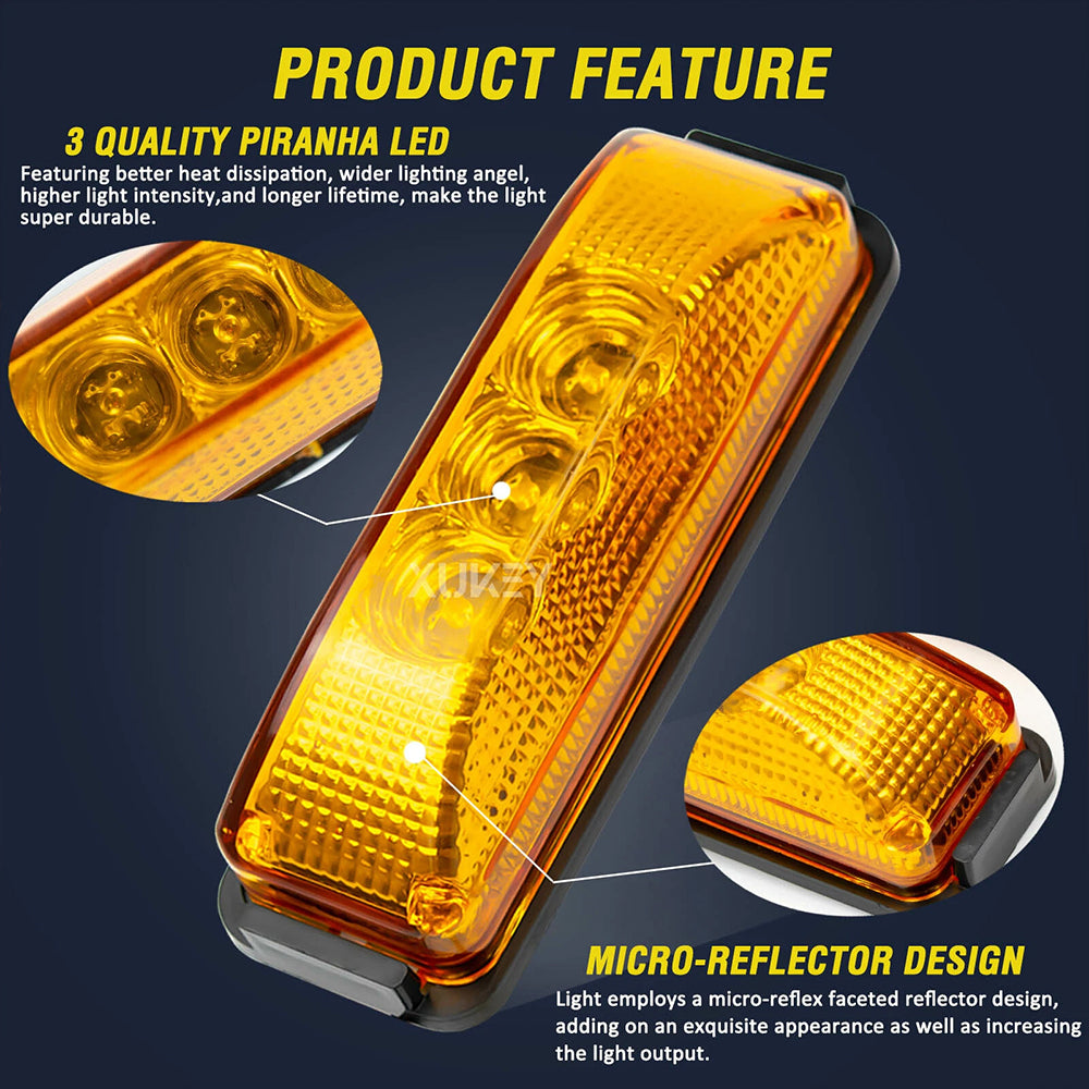 10X 12V-24V Clearance LED Side Marker Indicator Truck Trailer Light Lorry Caravan