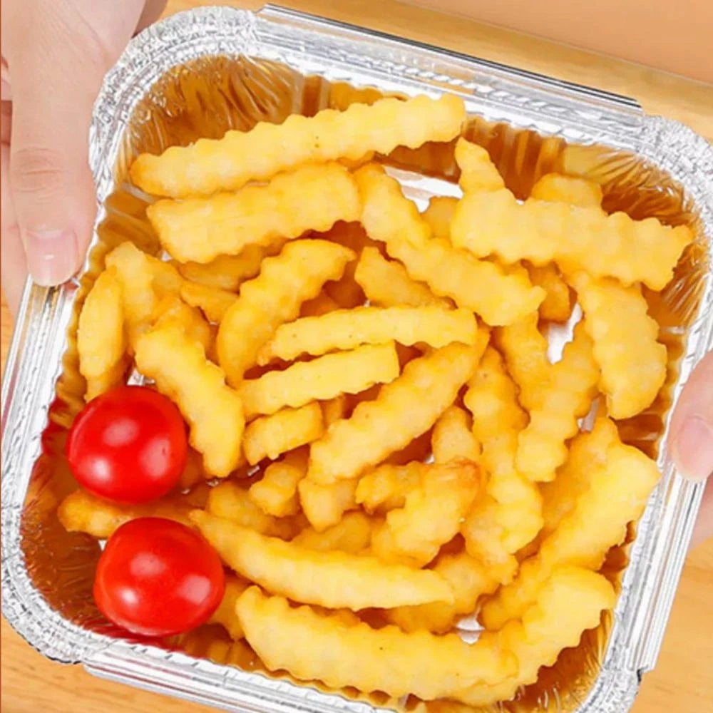 30pcs 8/9 Inch Air Fryer Aluminum Foil Pans - Oil-Proof Baking Trays for Roasting & Cooking