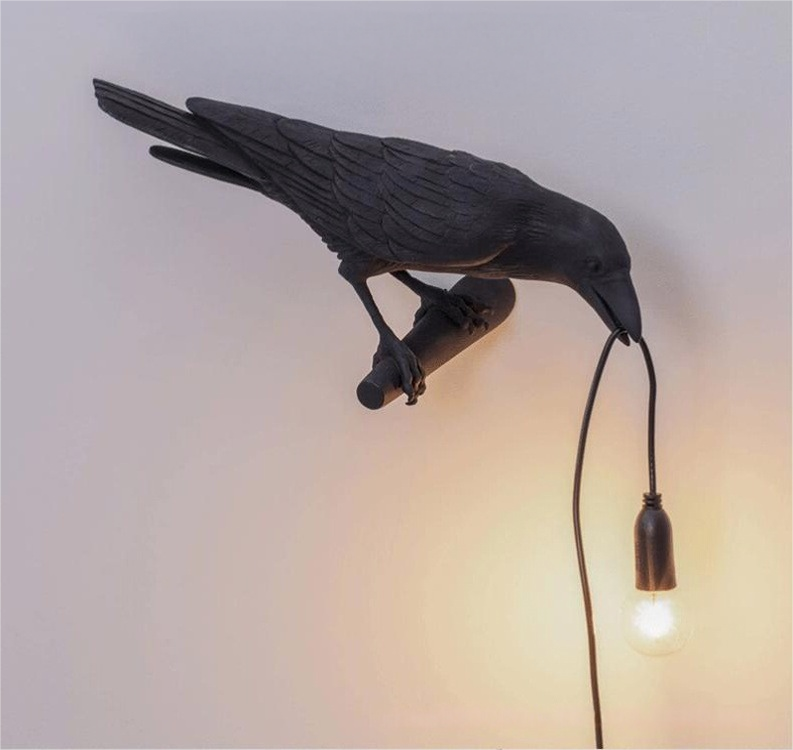 Resin Lucky Bird Wall-Lamp Table Lamp Night Light Bedside Table LED Decor
