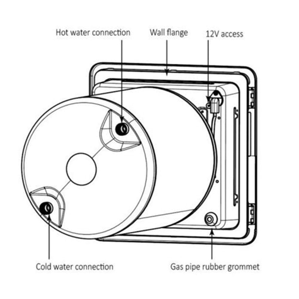 Global Heritage WTD128 28L LPG & Electric RV Hot Water System | Caravan & Motorhome