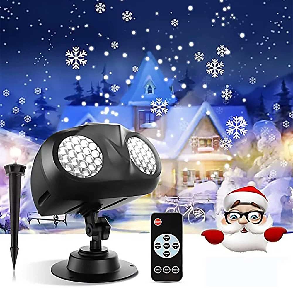 Dual-Lens Owl Snowflake Laser Projector | IP65 Waterproof Outdoor Christmas Light with Remote & Timer