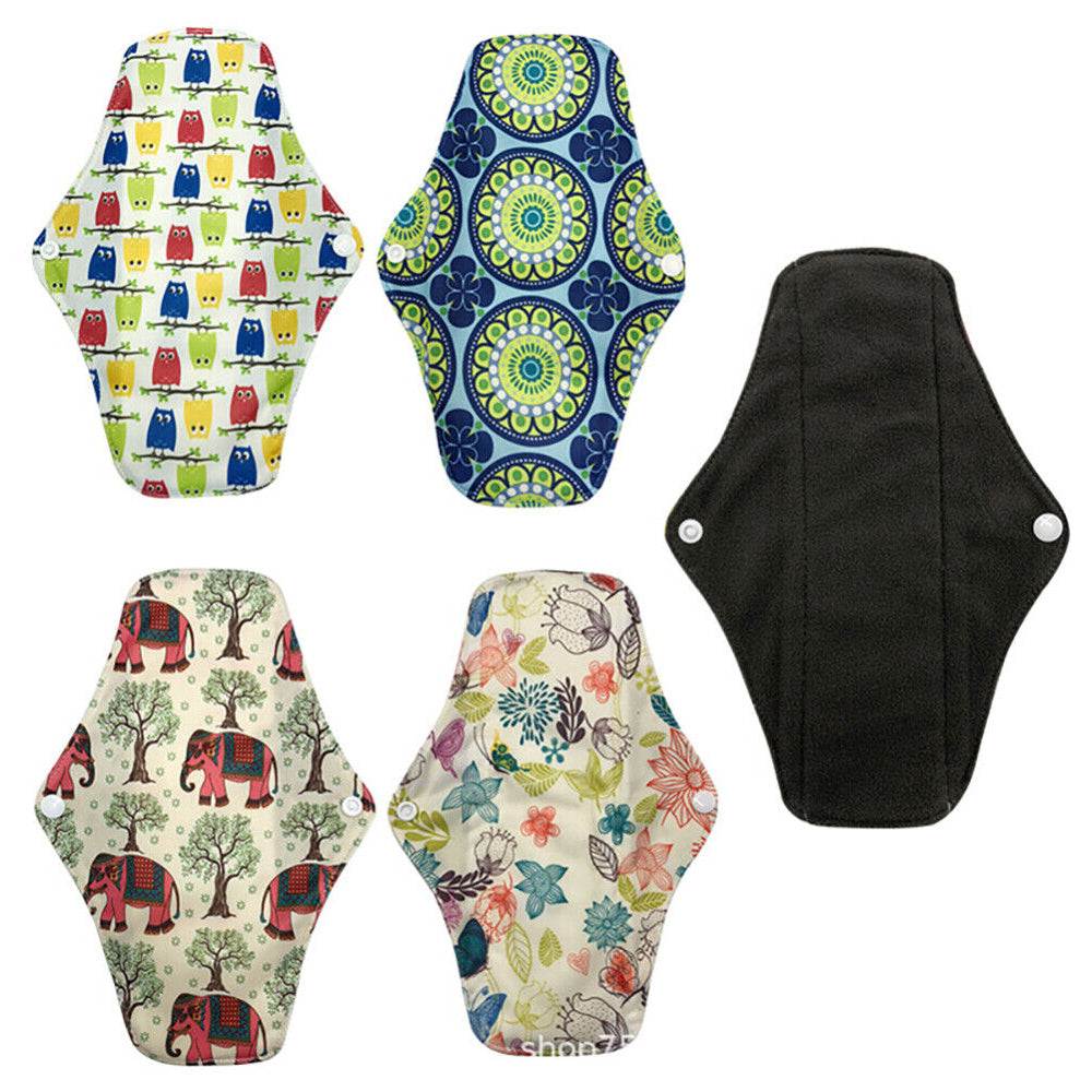 7pcs/Mixed Reusable Washable Bamboo Cloth Eco Sanitary Towels Period Pads
