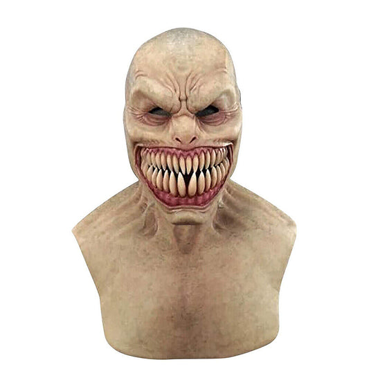Long Creepy Clown Scary Realistic Facial Mask Horror Gruesome Party Cosplay Deco