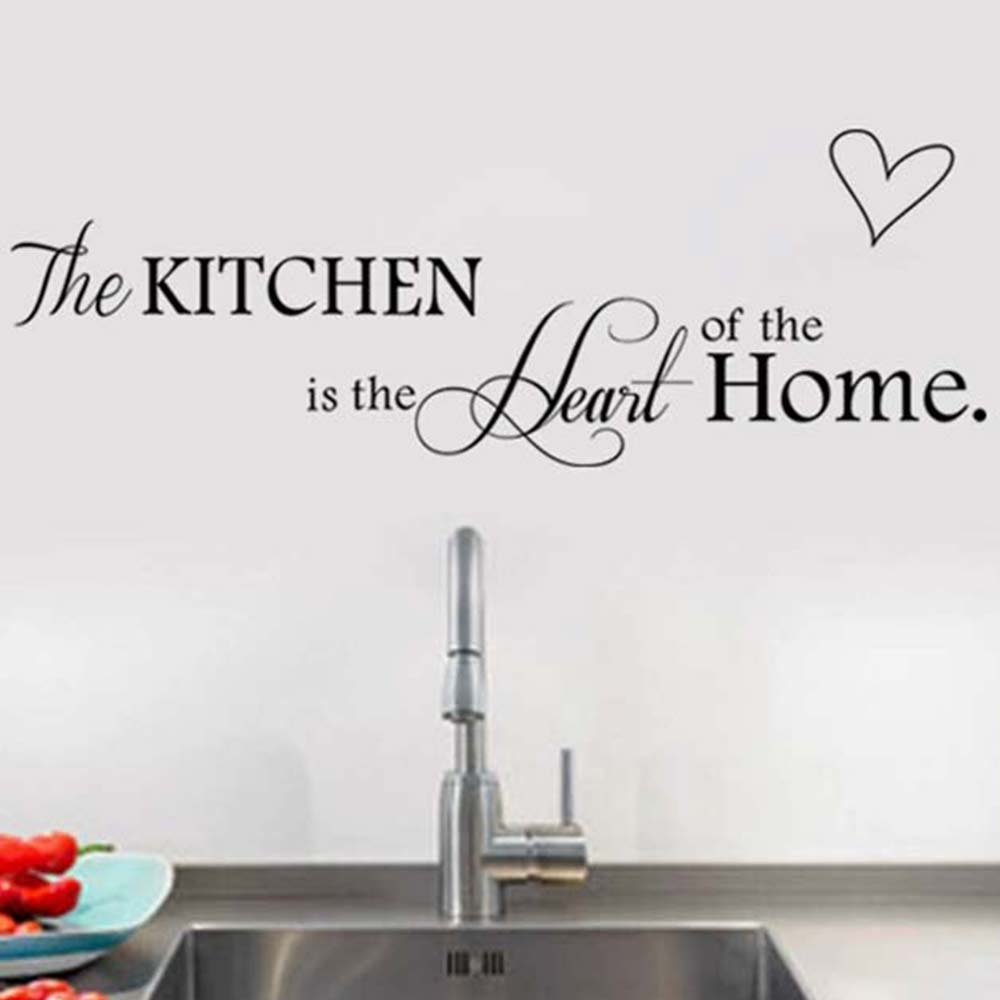 2PCS "The Kitchen Is The Heart of The Home" Vinyl Wall Stickers – 60cm Kitchen Decor