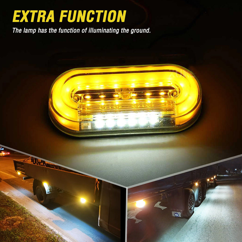 4X 24V Truck Side Marker Light Dynamic LED Yellow Trailer Lorry Van Bus Caravan