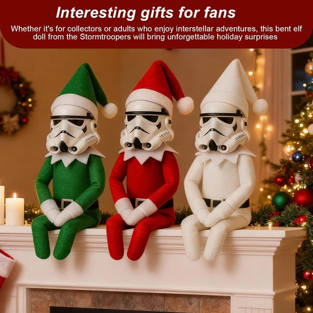 Stormtrooper Elf Christmas Ornament | Resin & Felt Festive Collectible for Holiday Decor