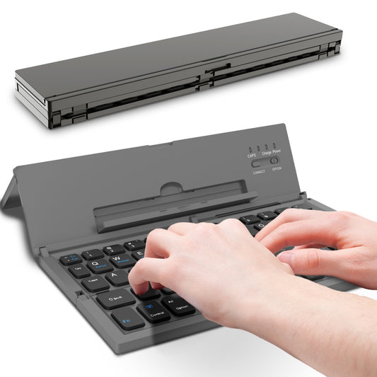 Portable Folding Wireless Bluetooth Keyboard for Tablet Laptops and Smartphones