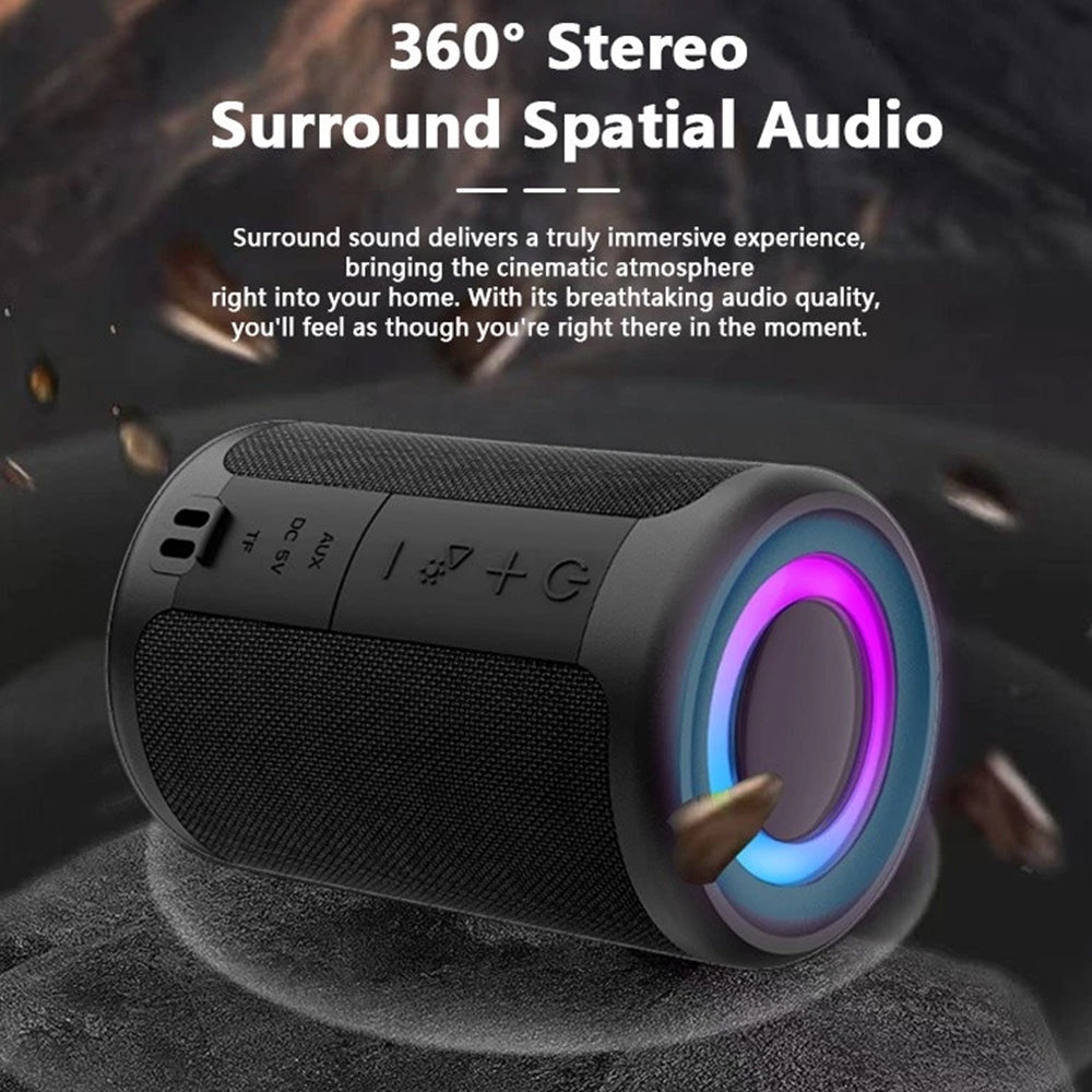 Wireless Mini Speaker – RGB LED, Deep Bass, TWS Pairing, Portable Bluetooth Sound