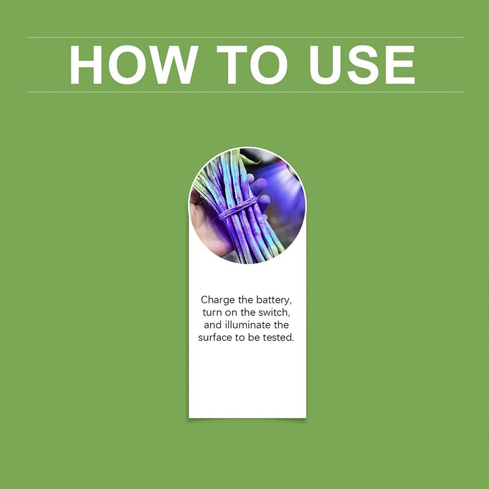 UV Black Light Flashlight – Portable UV Flashlight for Vegetable & Produce Detector