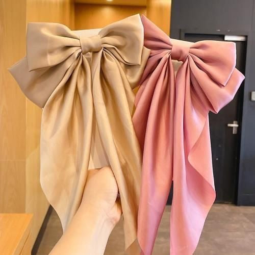 Large Bow Hair Clip – Satin Ribbon Barrette for Women & Girls, Hairpin Headwear