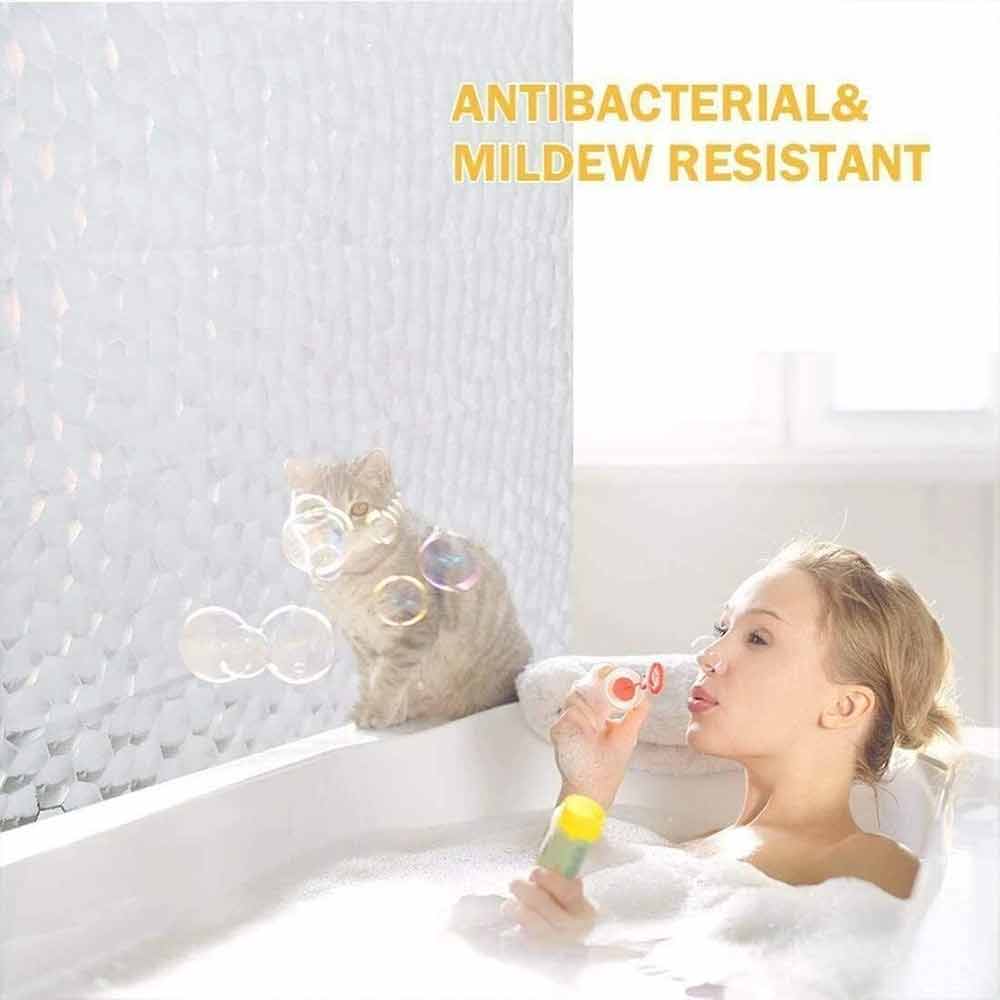 Waterproof Shower Curtain – EVA Bath Curtain, Mildew Resistant 180x200cm