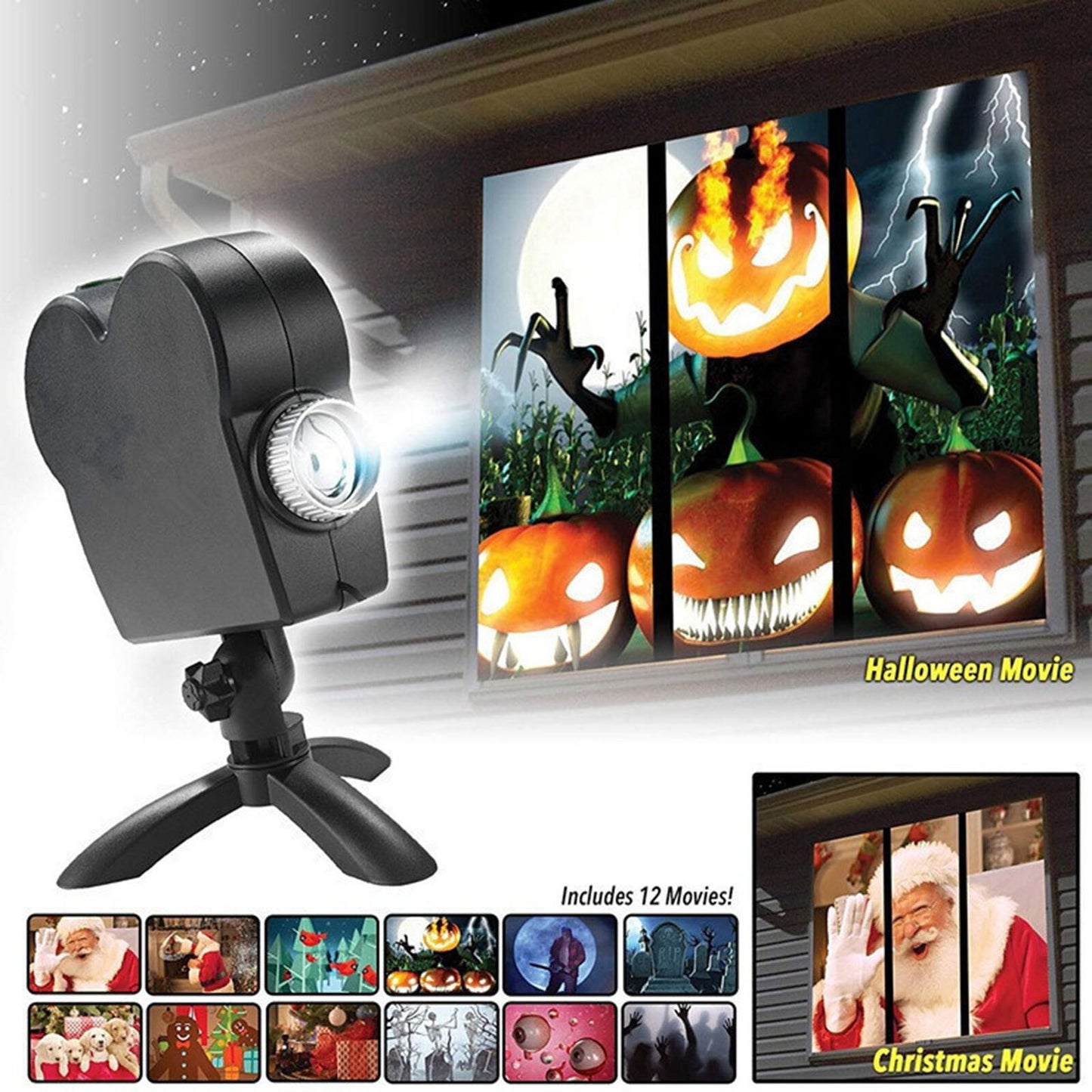 Window Wonderland Projector Halloween Christmas Holographic Projection Light