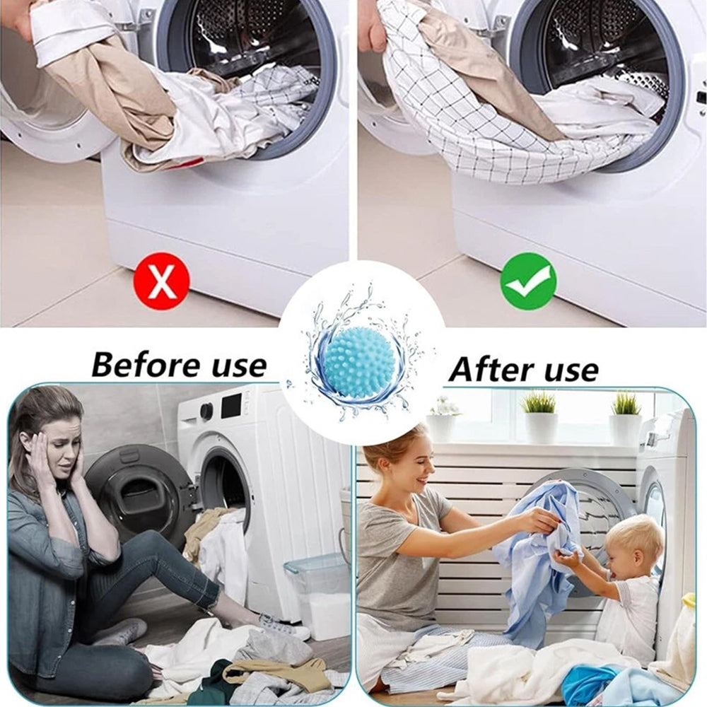 4-Pack Reusable Dryer Balls | Plastic Laundry Softener Balls for Washing Machine & Tumble Dryer