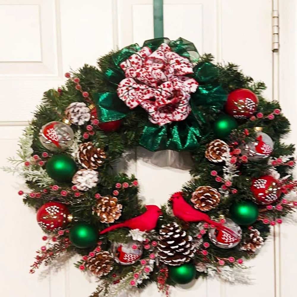 12PCS Realistic Bird Decor, Feathered Red Cardinal Ornaments with Clip - for Christmas Tree, Wreath, Home & Garden