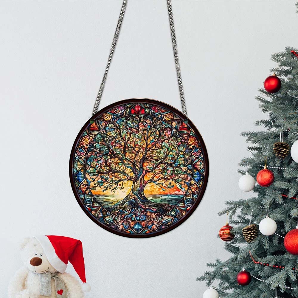 3-Pack Tree of Life Wall Art - 2D Acrylic Hanging Ornament for Indoor & Outdoor Garden Decor