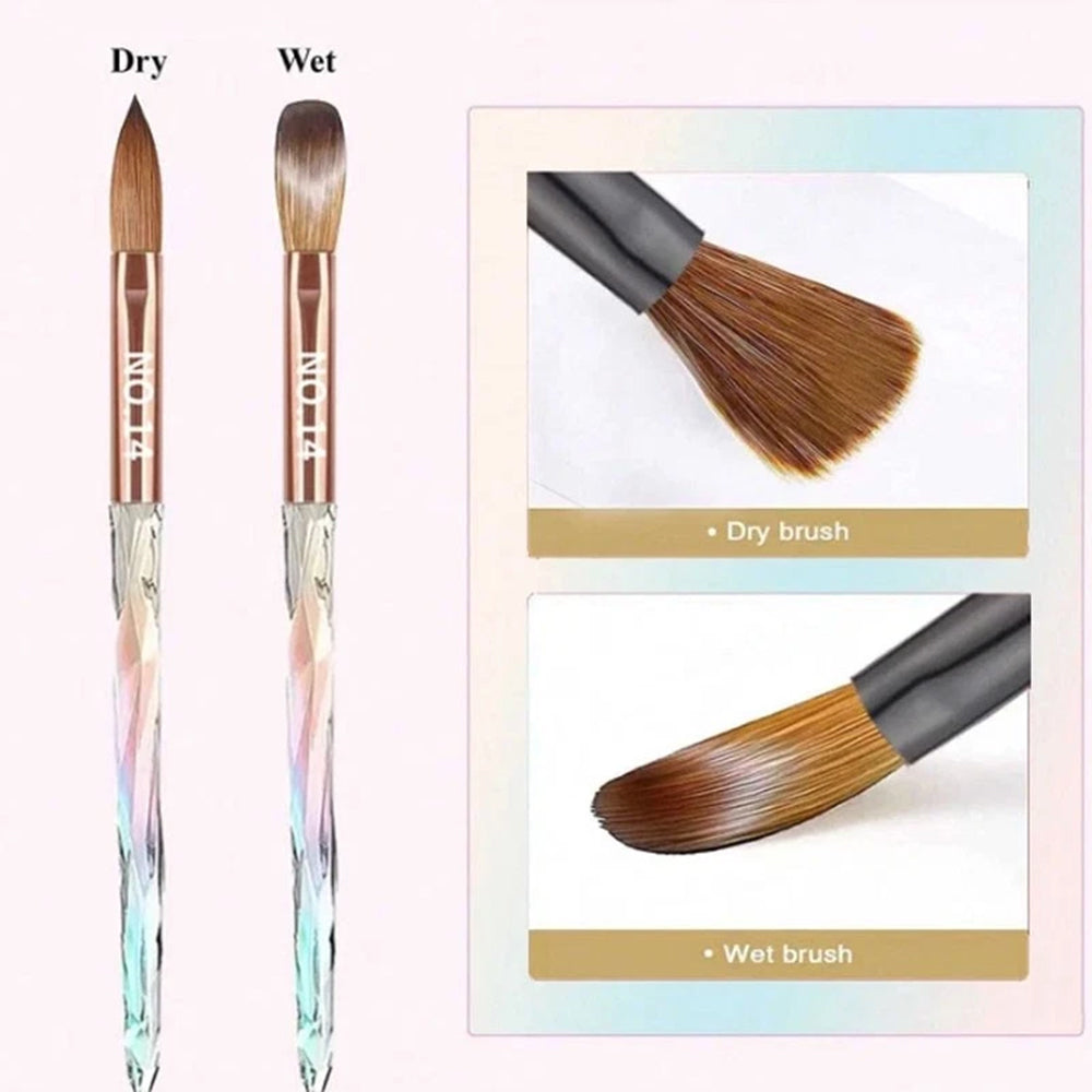 Professional 6Pcs Sable Nail Brushes Set for Acrylic Nails, 3D Carving & Nail Extensions