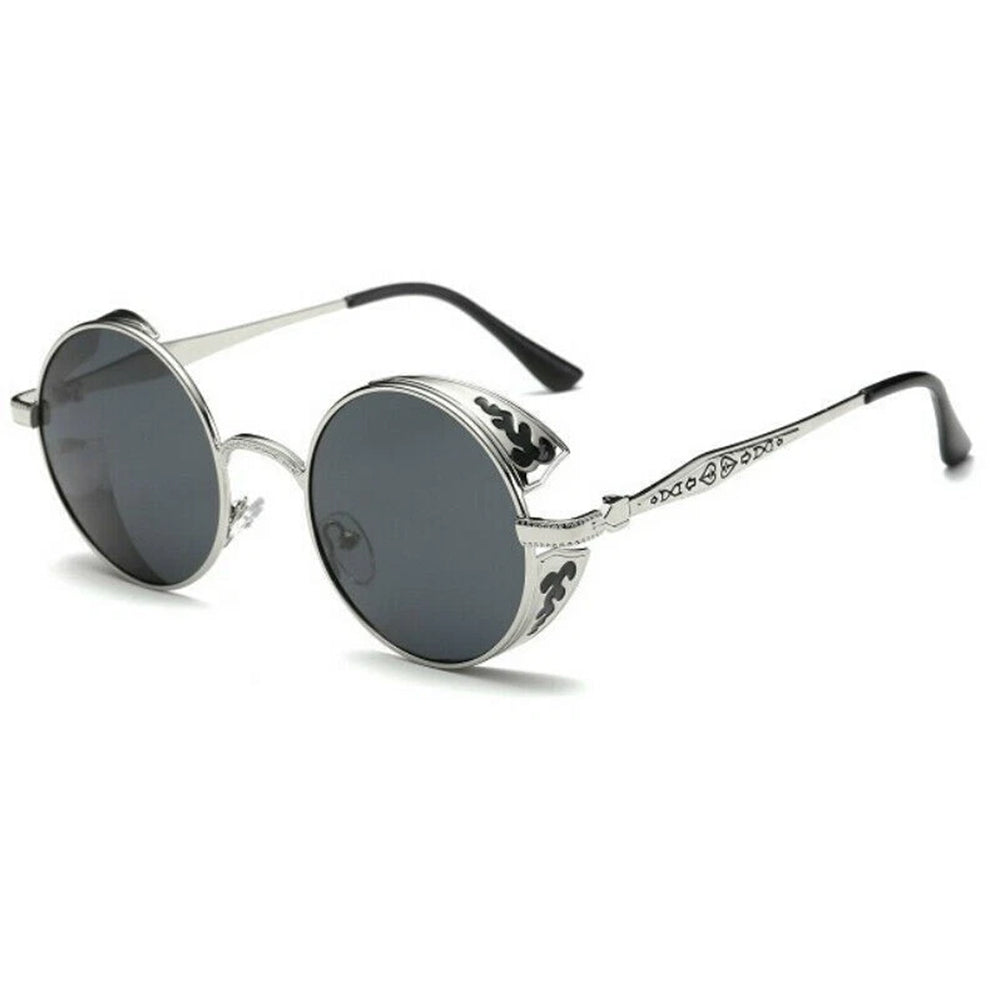 Steampunk Polarized Sunglasses Men Women UV400 Driving Retro Round Glasses