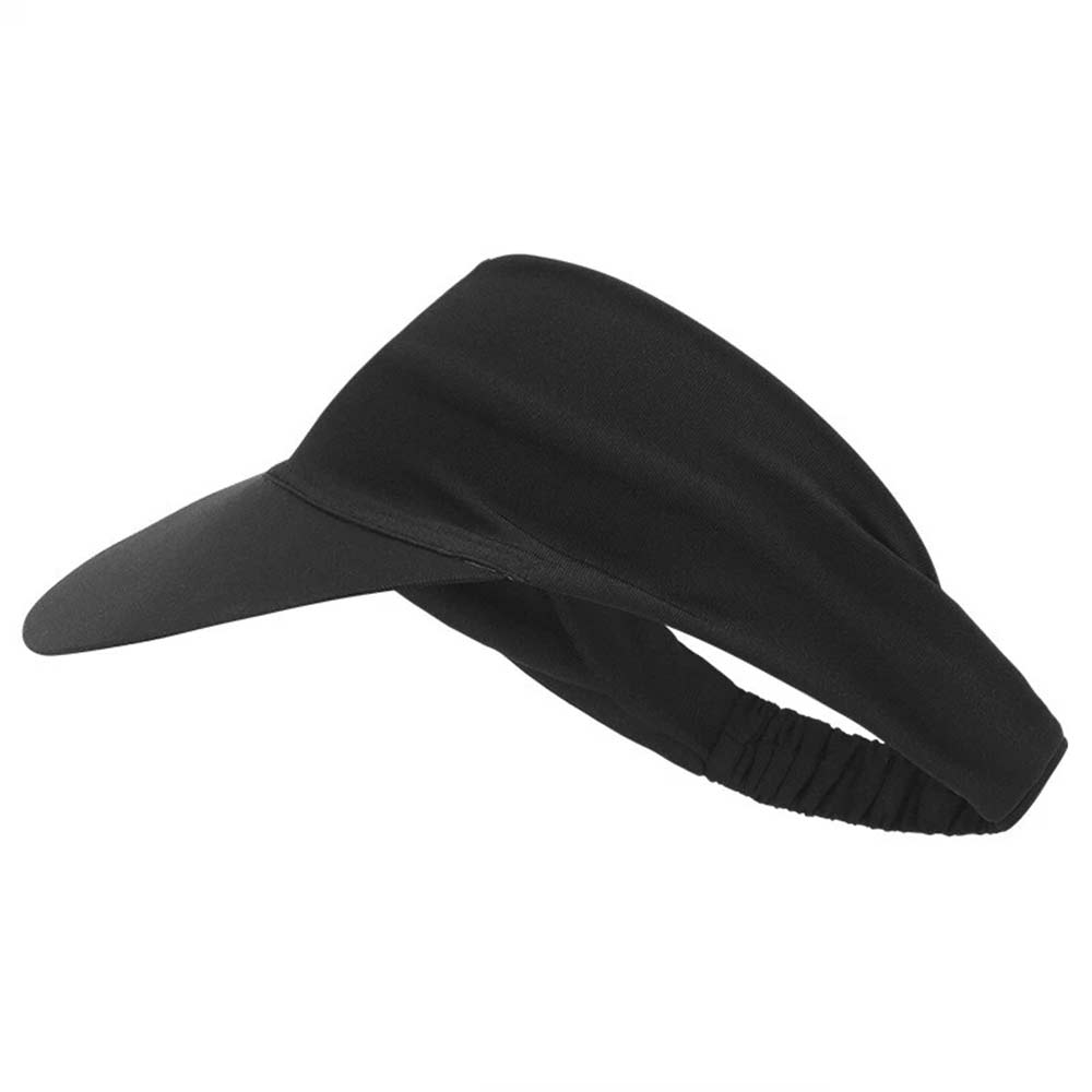 Sun Visor Elastic Sports Hat – Tennis & Golf Headband Cap for Women, Black