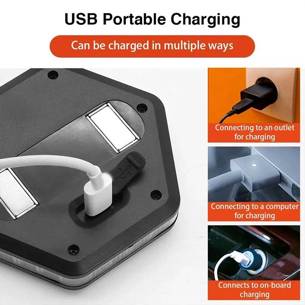360° Rotating LED Magnetic Car Warning Light - Rechargeable Flashing Safety Beacon