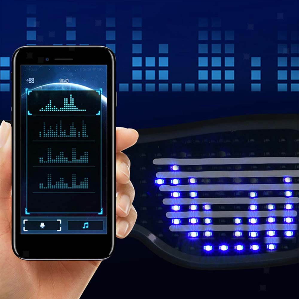 Bluetooth LED Eye Glasses APP Control for Raves Birthday DJ EDM Display Text