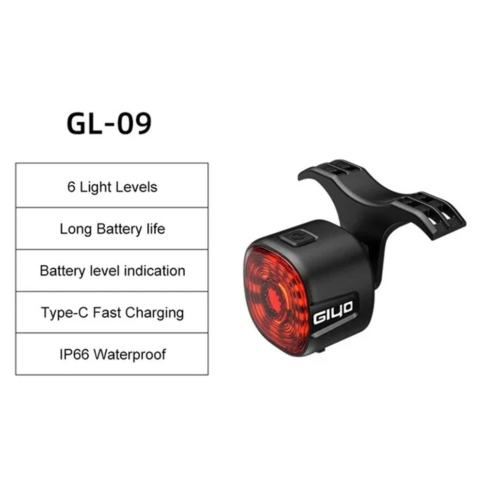 Mountain Bike Cycling LED Tail Light USB Rechargeable Bicycle Brake Rear Light