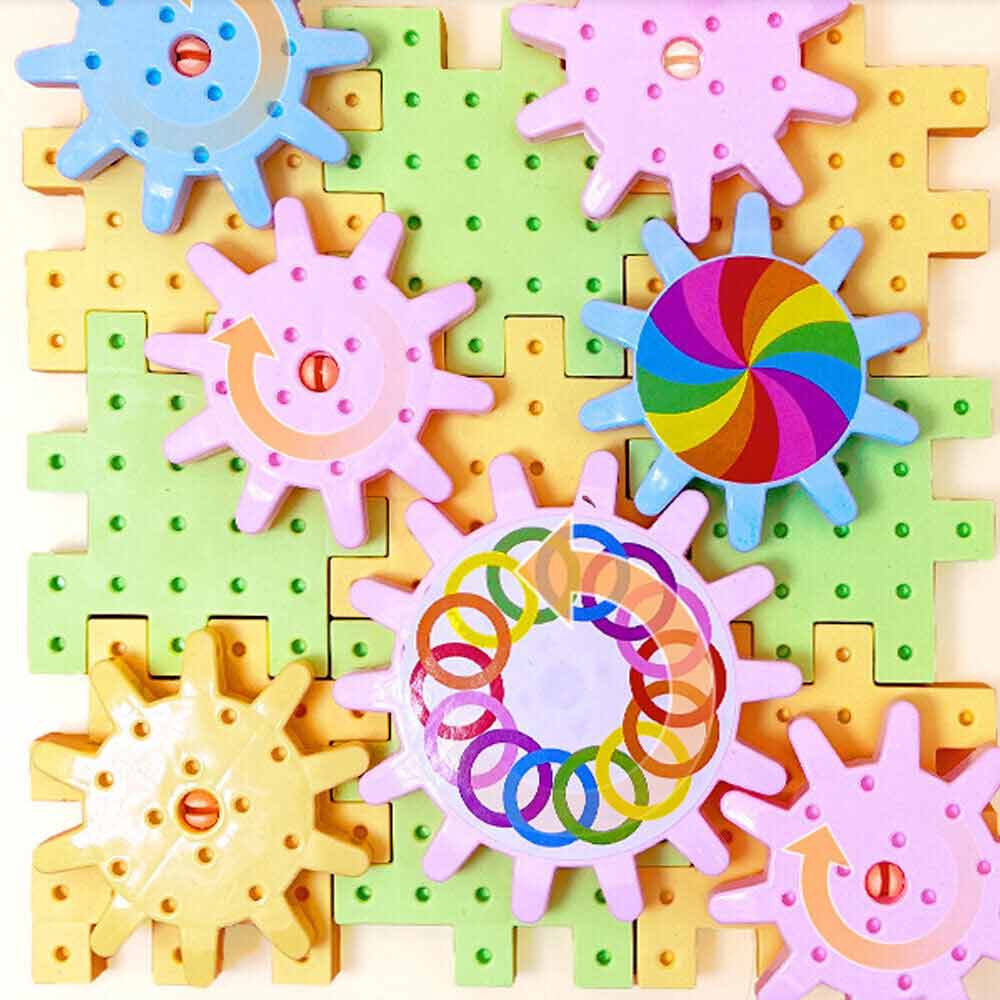 Educational Electric Gears Building Block Toys Creative Rotating STEM Toys Set for Boys Girls Kids