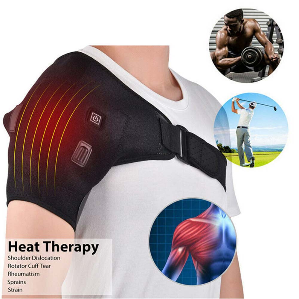 USB Heated Shoulder Brace Pad Joint Pain Relief Heating Pad Support Wraps