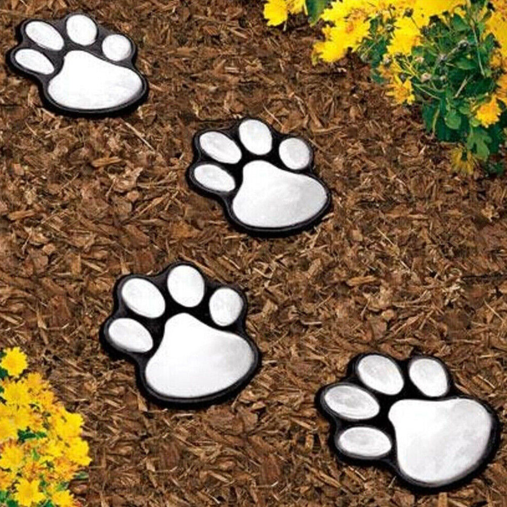 4 Paw Print Solar Outdoor Lights Cat Puppy Animal Garden Lights Path Patio Yard Paw lamp