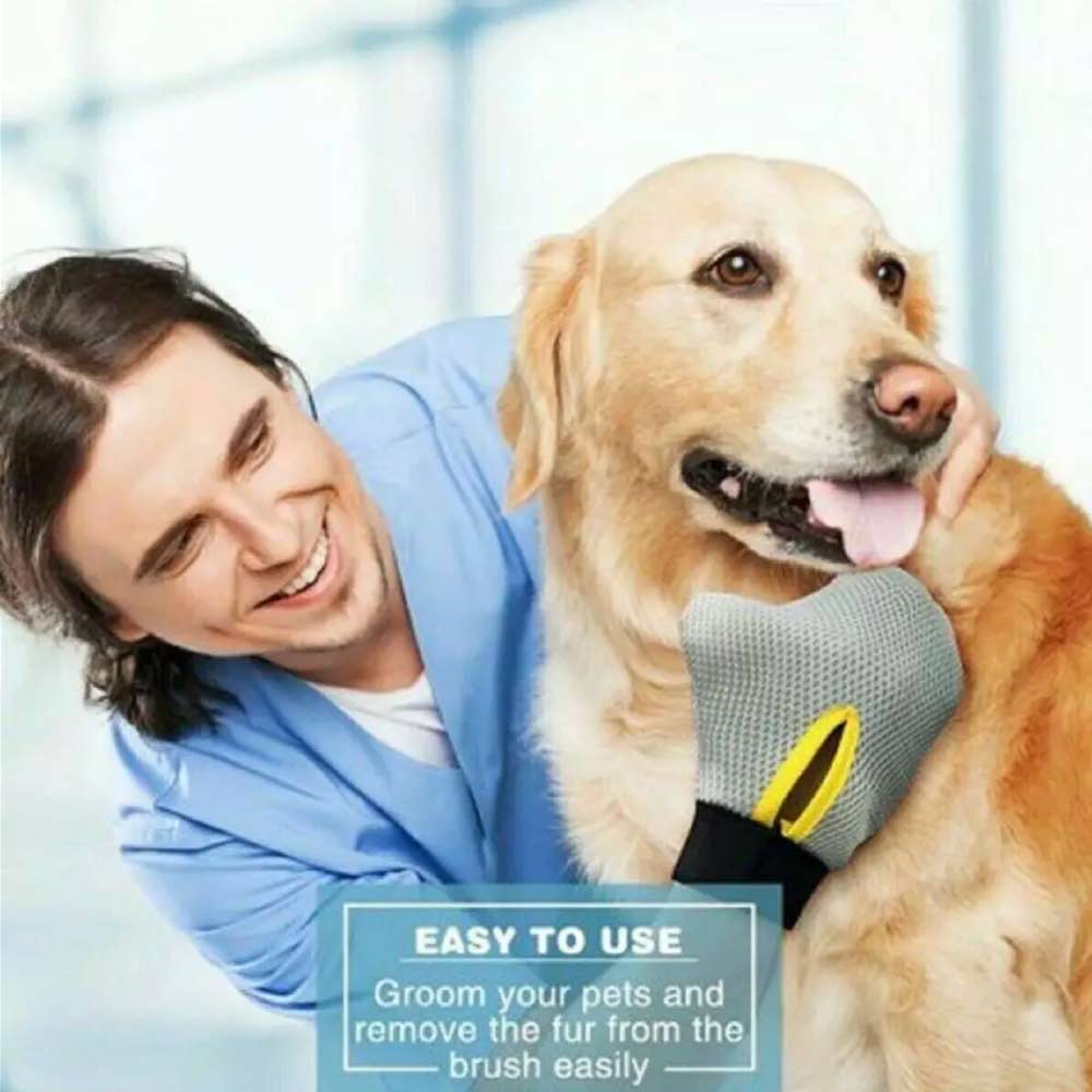 Breathable Heavy Duty Pet Grooming Glove Hair Removal Cat Dog Mitts Gentle