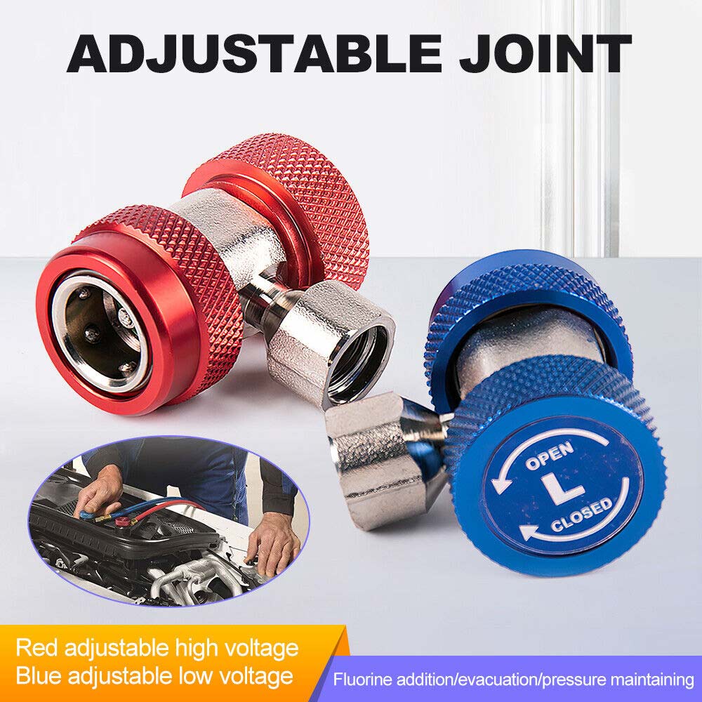 2pcs R134A A/C Air Condition Coupler Adapter High Low Manifold Gas Connector