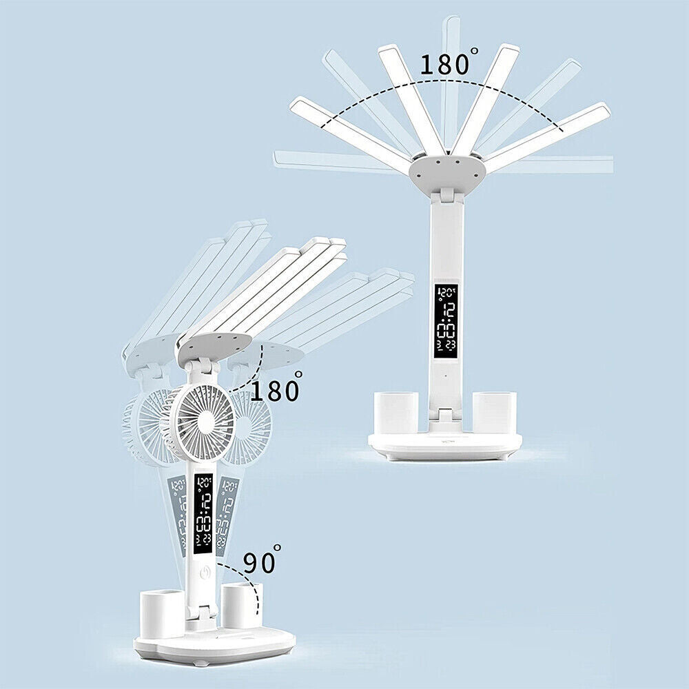 4 IN 1 LED Desk Lamp with Fan Dimmable Reading Lamp Reading Table Night Light