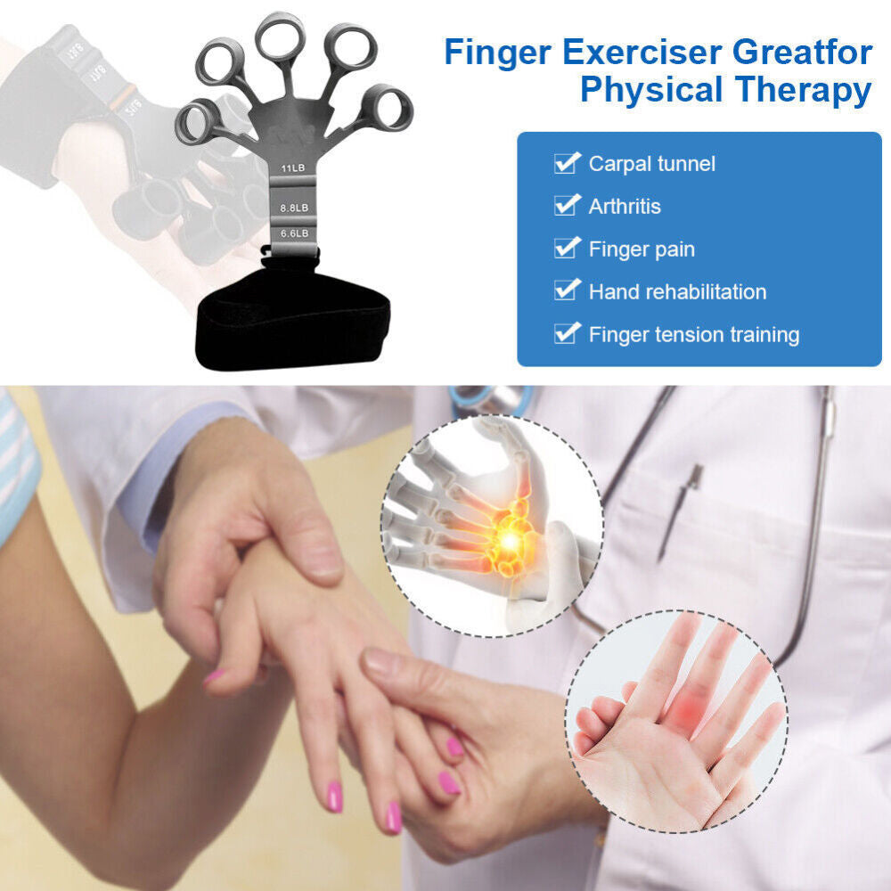 Finger Exerciser Strength Gripper Forearm Trainer Hand Grip Strengthener Therapy